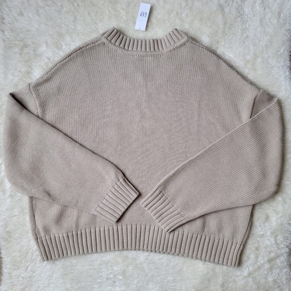 (sold) BUNDLE x2: 100% cotton knit oversized v-neck beige + strawberry pink, L - Picture 7 of 10